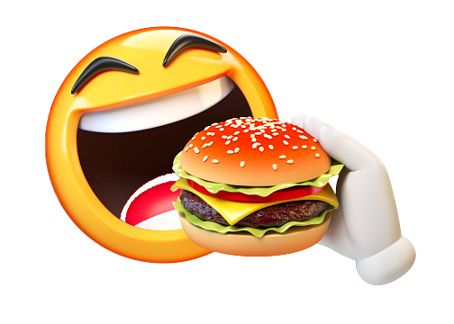 Guy eating Burger Image